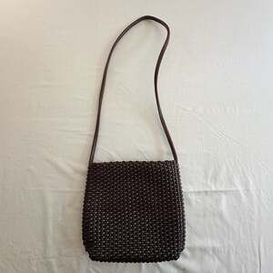Vintage Nine West Brown Woven Leather Shoulder Bag